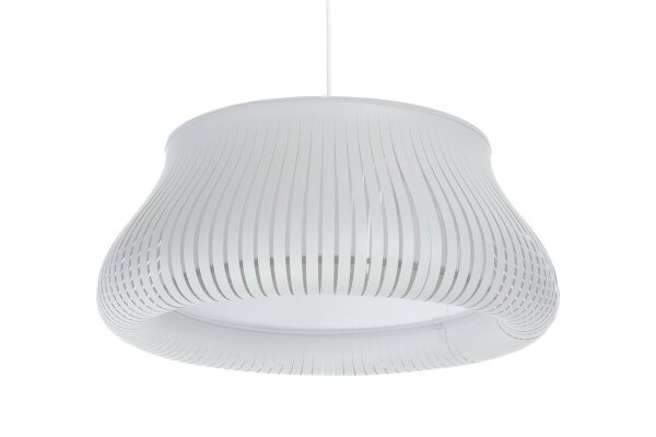 Runde Pendelleuchte Weiß E27 Ø40 cm wohnlich blendarm