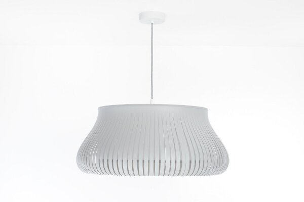 Runde Pendelleuchte Weiß E27 Ø40 cm wohnlich blendarm
