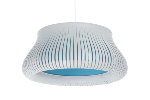 Hängelampe Blau Weiß gemütlich E27 Ø30 cm rund blendarm