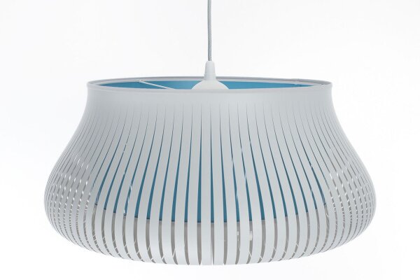 Hängelampe Blau Weiß gemütlich E27 Ø30 cm rund blendarm