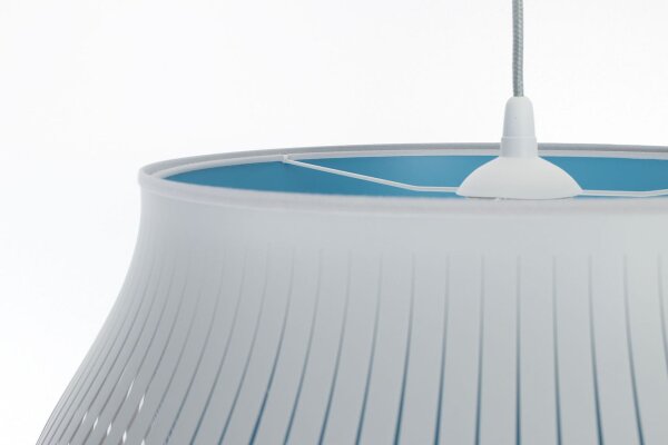 Hängelampe Blau Weiß gemütlich E27 Ø30 cm rund blendarm