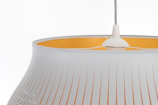Hängelampe Gelb Weiß blendarm E27 Ø30 cm rund gemütlich