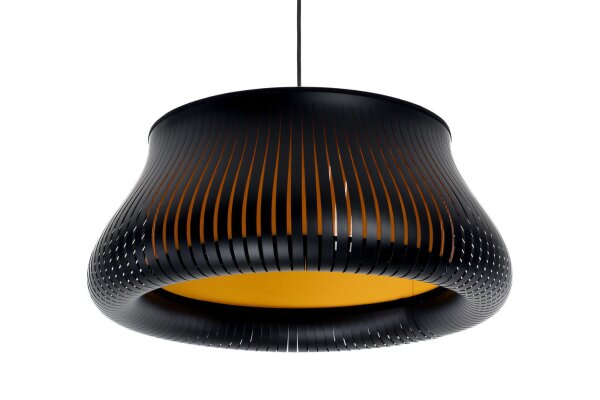 Hängelampe Gold Schwarz E27 Ø30 cm rund blendarm