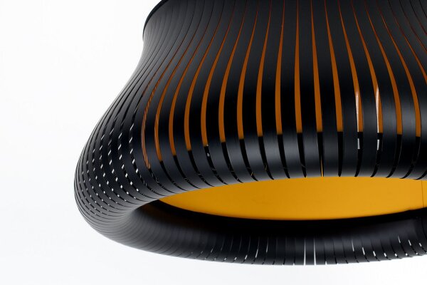 Hängelampe Gold Schwarz E27 Ø30 cm rund blendarm