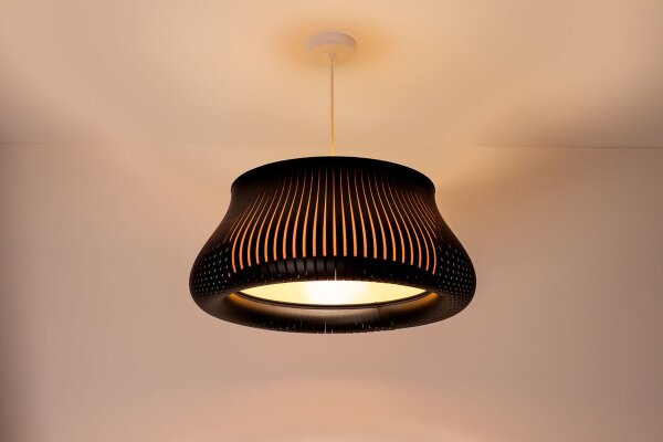 Hängelampe Gold Schwarz E27 Ø30 cm rund blendarm