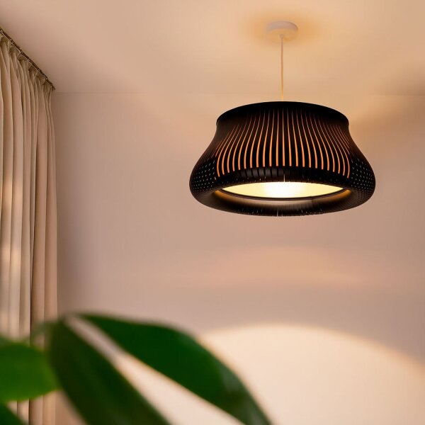 Hängelampe Gold Schwarz E27 Ø30 cm rund blendarm