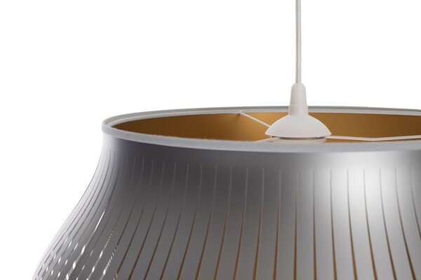 Gemütliche Hängelampe Silber E27 Ø30 cm rund blendarm