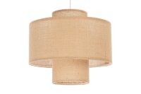 H&auml;ngelampe Stoff Natur Wei&szlig; E27 &Oslash;35 cm rund blendarm