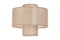 H&auml;ngelampe Stoffschirm Braun Wei&szlig; E27 &Oslash;35 cm gem&uuml;tlich
