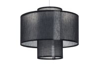 H&auml;ngelampe Stoff Schwarz Wei&szlig; E27 &Oslash;35 cm blendarm