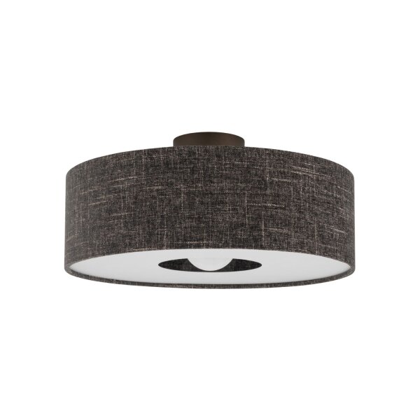 Deckenleuchte Stahl Stoff Schwarz E27 B:50 cm rund