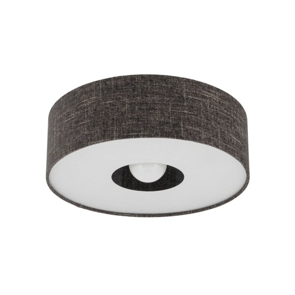 Deckenleuchte Stahl Stoff Schwarz E27 B:50 cm rund