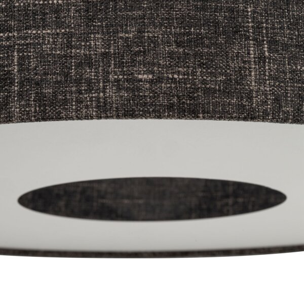 Deckenleuchte Stahl Stoff Schwarz E27 B:50 cm rund