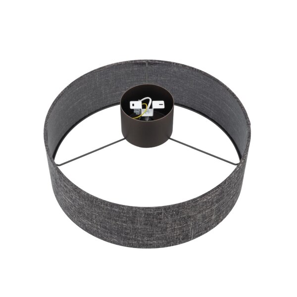 Deckenleuchte Stahl Stoff Schwarz E27 B:50 cm rund