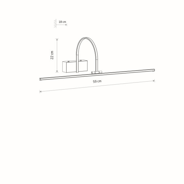 LED Bilderleuchte Aluminium Schwarz 3000 K L:59 cm