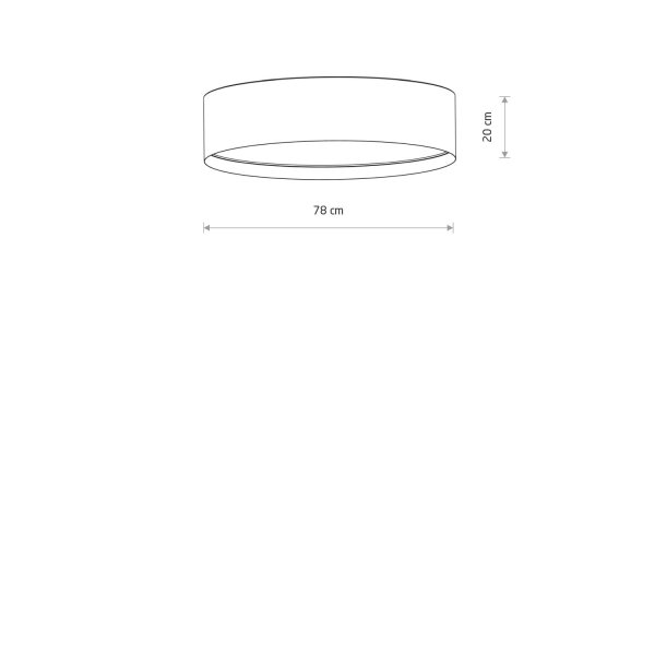 Deckenlampe Stoff Beige E27 B:75 cm Modern rund