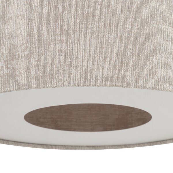 Hängelampe Seidengrau Stoff E27 L:40 cm rund Modern