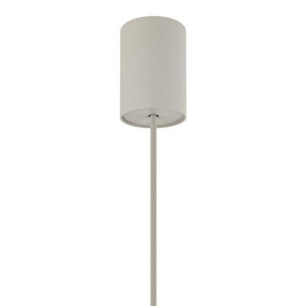 Hängelampe Seidengrau Stoff E27 L:40 cm rund Modern