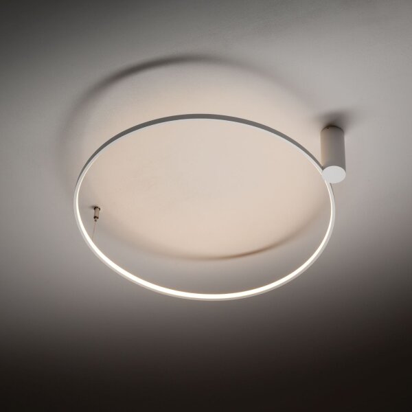 LED Deckenleuchte Stahl Weiß 3000 K rund B:60 cm