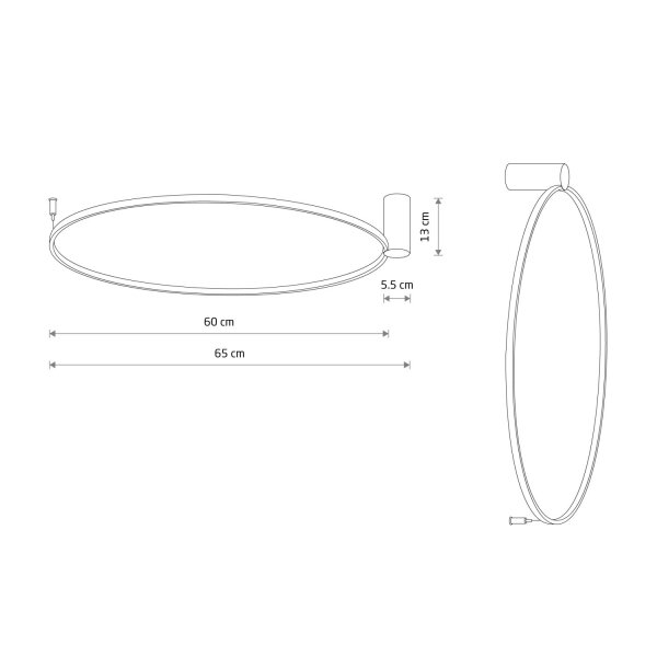 LED Deckenleuchte Stahl Weiß 3000 K rund B:60 cm