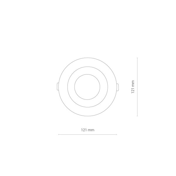 LED Einbaustrahler Weiß Chrom 3000 K rund B:12 cm