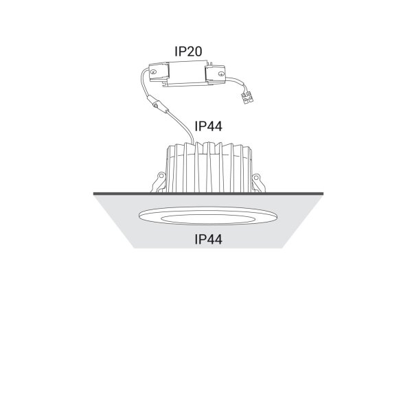 LED Einbaustrahler Weiß Chrom 3000 K rund B:12 cm