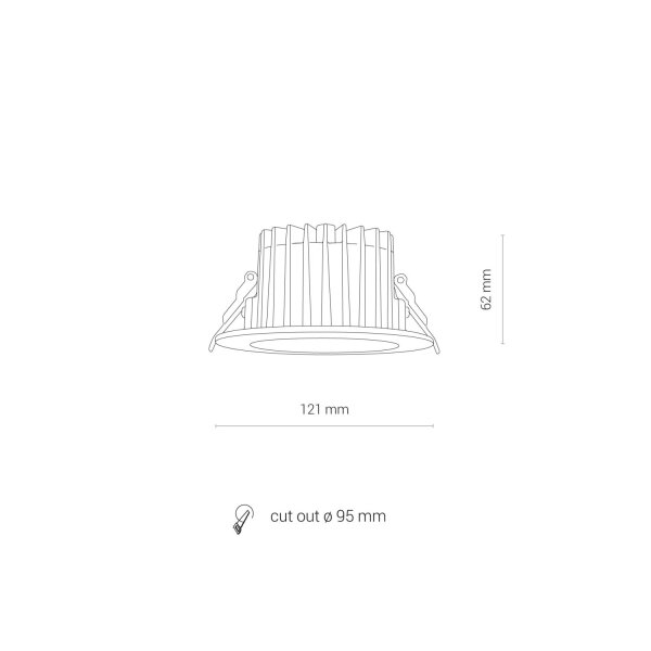 LED Einbaustrahler Weiß Chrom 3000 K rund B:12 cm