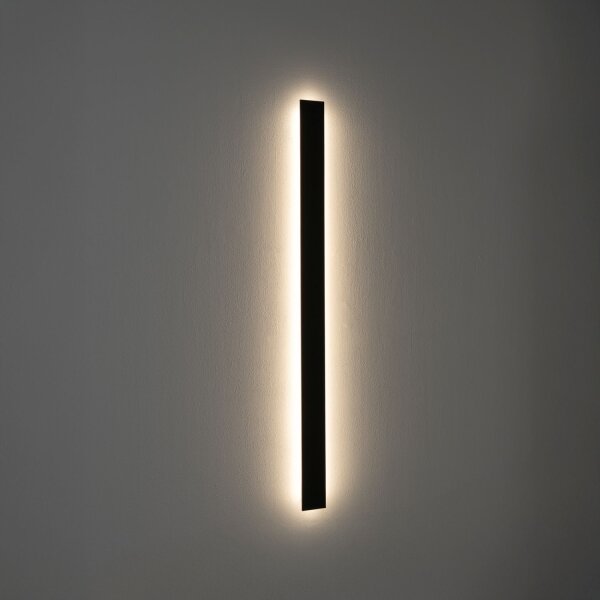LED Wandleuchte Stahl Schwarz 3000 K H:118 cm indirekt