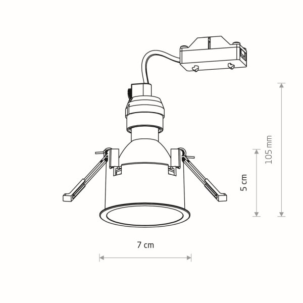 Einbauleuchte Weiß Modern GU10 B:7 cm rund wohnlich