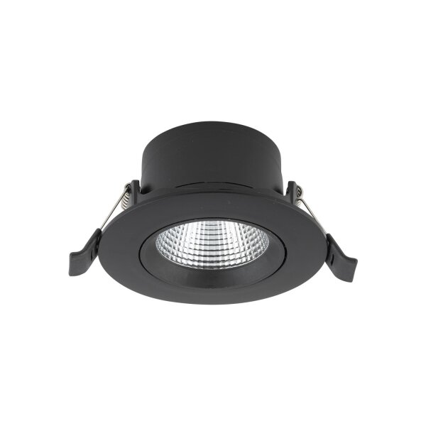 LED Einbaulampe Schwarz Silber 3000 K 11 cm schwenkbar