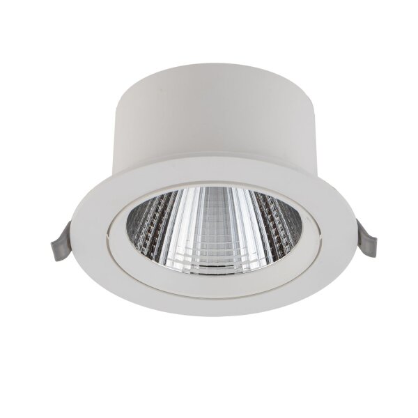 LED Einbauspot Weiß Silber 4000 K B:14 cm rund flexibel