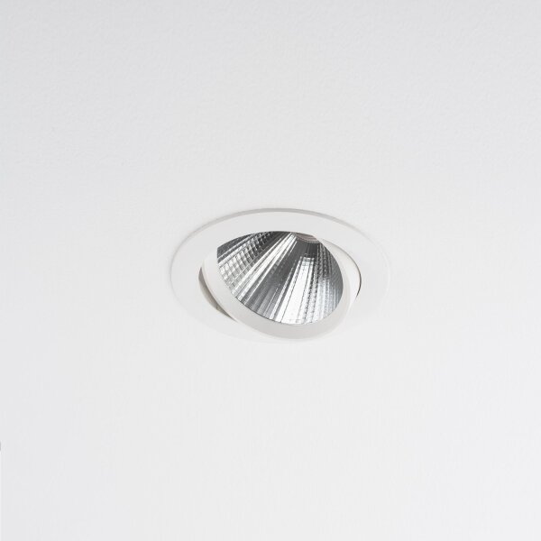 LED Einbauspot Weiß Silber 4000 K B:14 cm rund flexibel