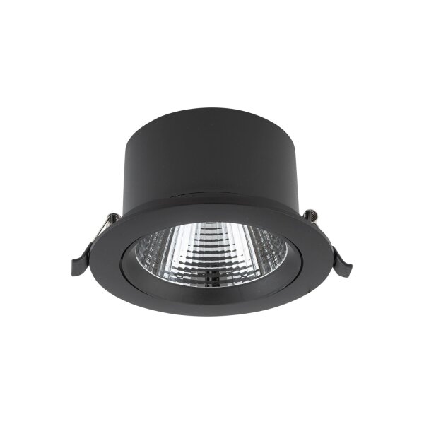 LED Einbauleuchte Schwarz Silber Ø14 cm 3000 K flexibel