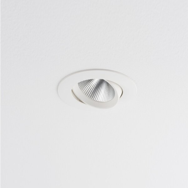 LED Einbaustrahler Weiß Silber 3000 K B:9 cm flexibel