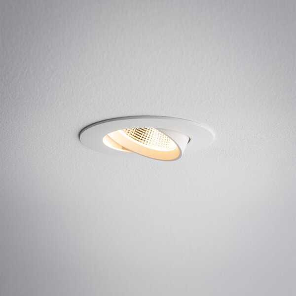 LED Einbaustrahler Weiß Silber 3000 K B:9 cm flexibel