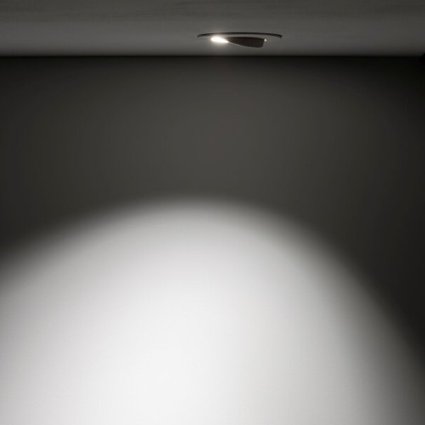 LED Einbaustrahler Weiß Silber 3000 K B:9 cm flexibel