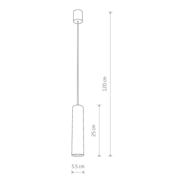 Pendelleuchte Stahl Weiß GU10 L:5 cm Modern rund