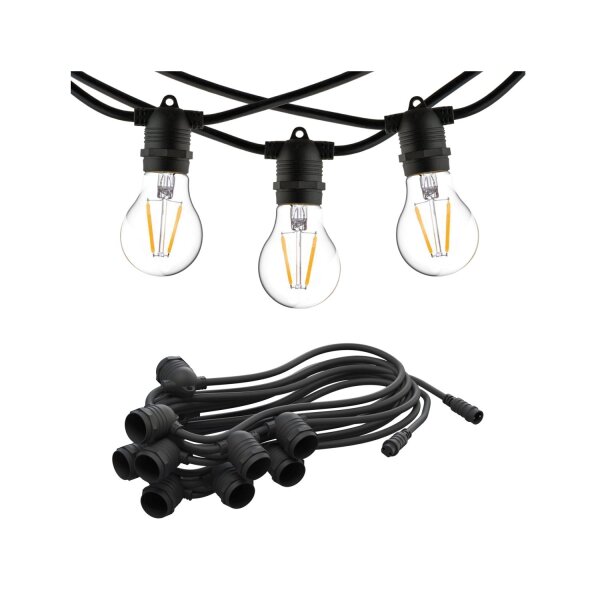 Lichterkette Gummi Schwarz IP65 E27 L:900 cm Modern