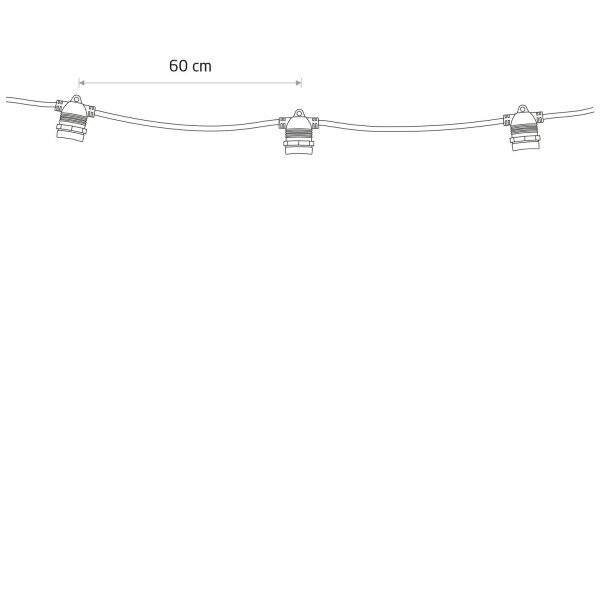 Lichterkette Gummi Schwarz IP65 E27 L:900 cm Modern