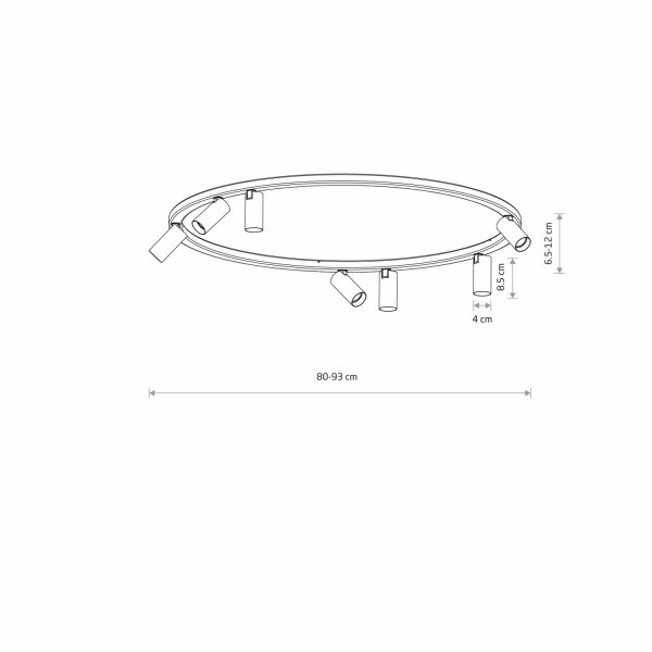 Deckenstrahler verstellbar Weiß GU10 B:93 cm Metall