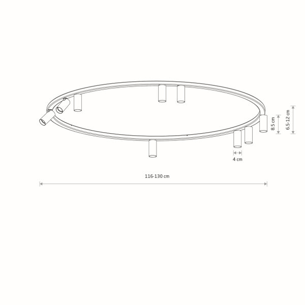 Deckenstrahler Metall Marineblau GU10 B:130 cm Modern