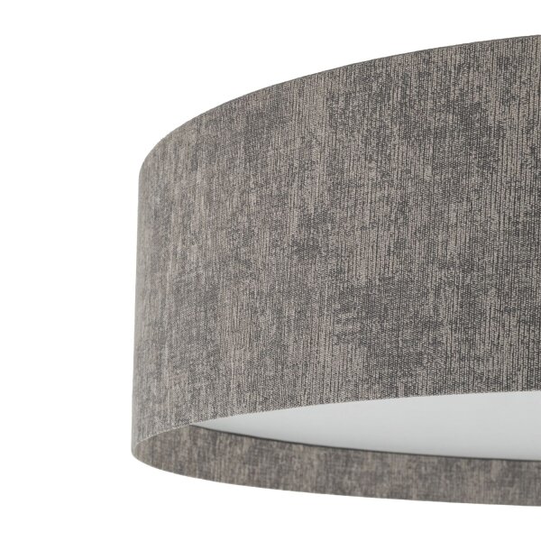 Deckenleuchte Stoff Grau E27 rund B:75 cm blendarm