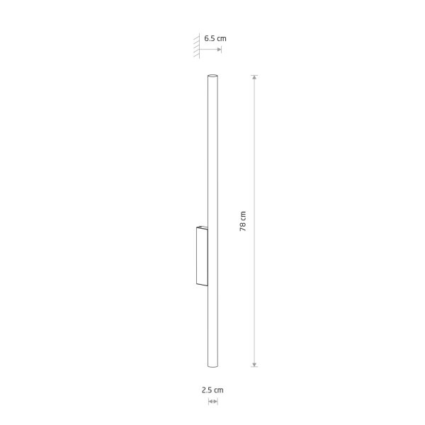 Wandleuchte Stahl Schwarz Modern G9 H:78 cm indirekt