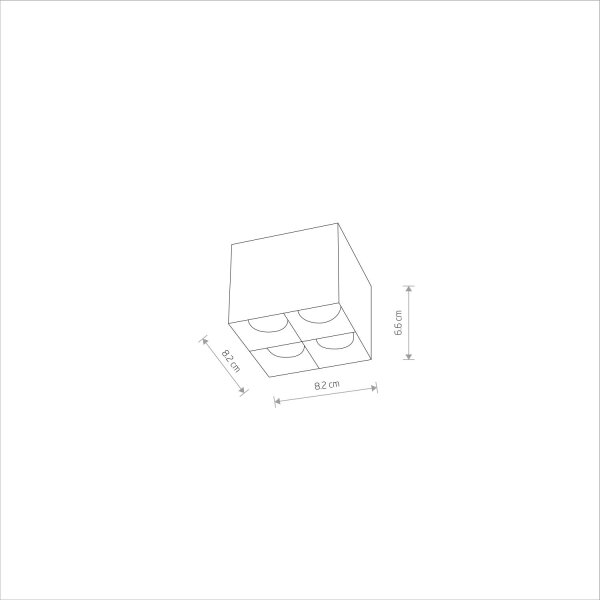 LED Deckenleuchte Weiß Schwarz 3000 K B:8 cm eckig