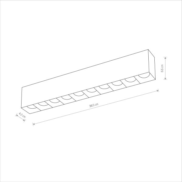 LED Deckenlampe Weiß Schwarz 4000 K L:38 cm länglich