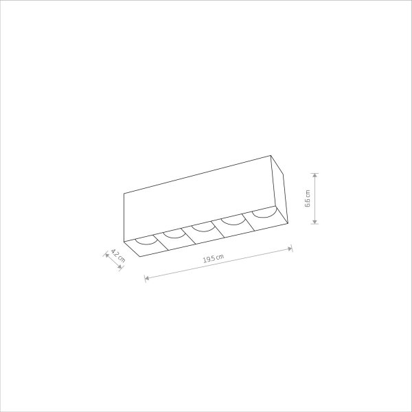 LED Deckenleuchte Schwarz 4000 K L:19 cm lang Modern