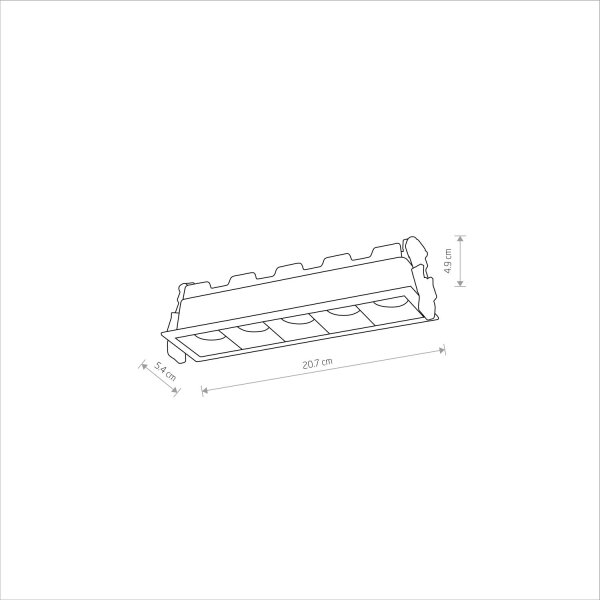 LED Einbauspot Schwarz Alu 3000 K lang L:20 cm Modern
