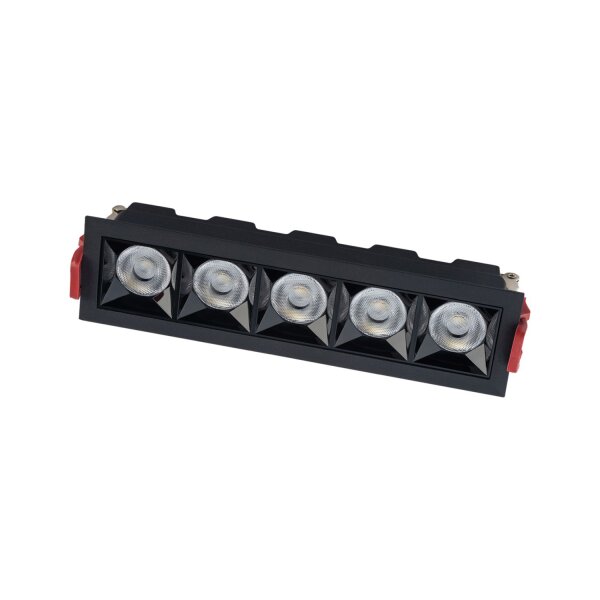 LED Einbauspot Schwarz Alu 4000 K lang L:20 cm Modern