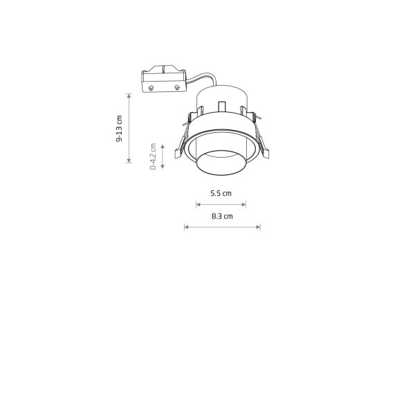 Einbauspot Weiß Schwarz GU10 B:8 cm verstellbar Modern