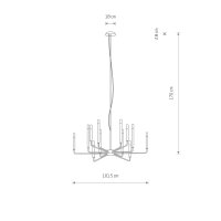 Kronleuchter XXL Seidengrau Stahl E14 B:103 cm Modern
